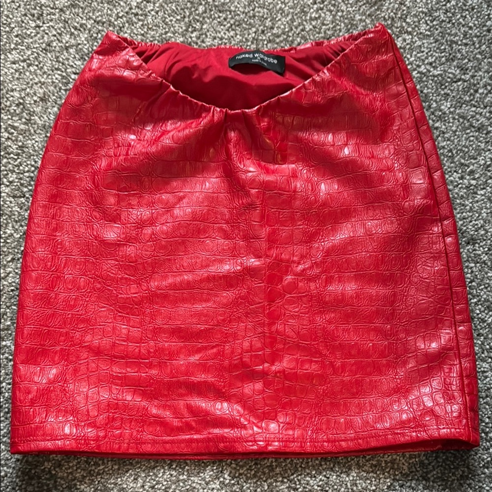 Naked Wardrobe Red Mini Pencil Skirt Cocktail